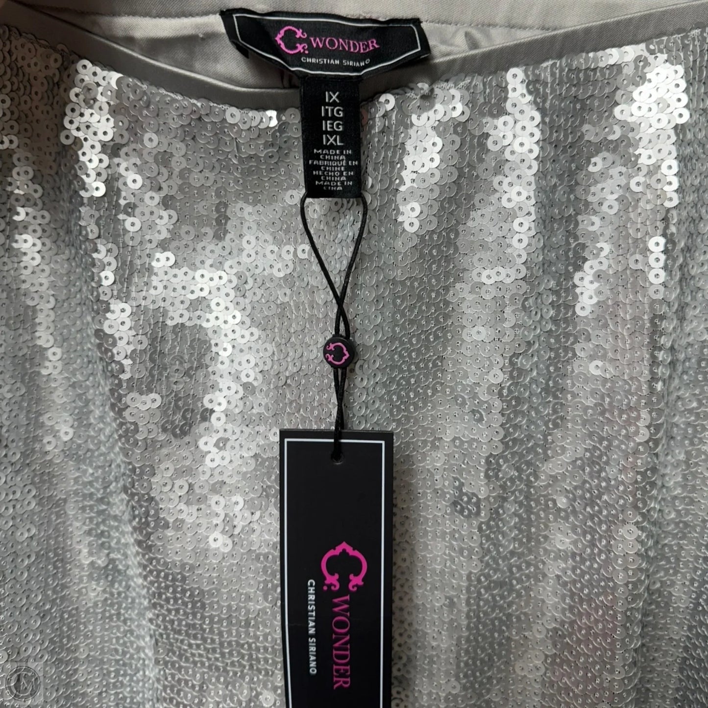 Sequin Skirt Maxi By Christian Siriano In Silver, Size: 1x