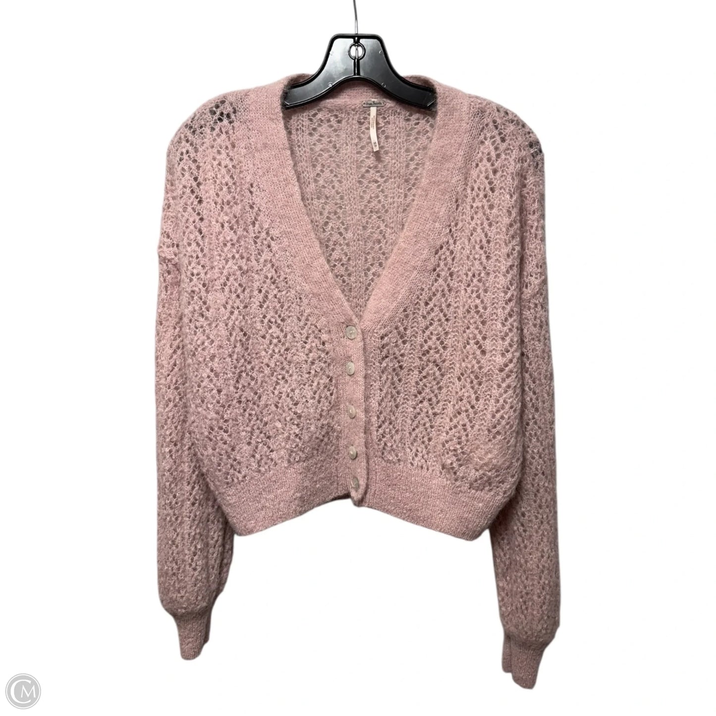 Alpaca Sweater Cardigan By Free People In Pink, Size: Xs