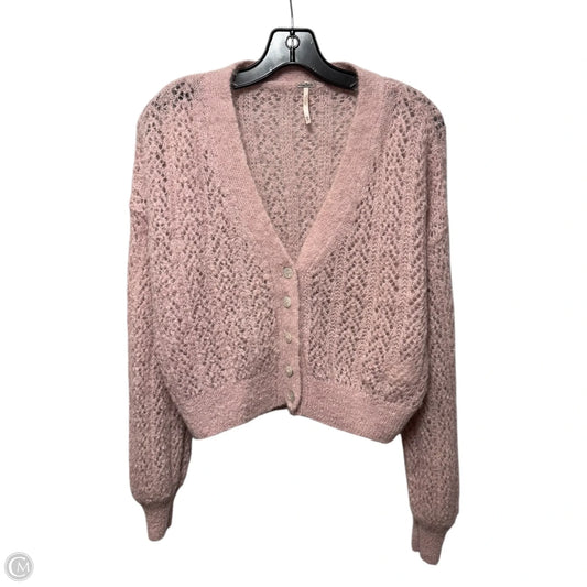 Alpaca Sweater Cardigan By Free People In Pink, Size: Xs
