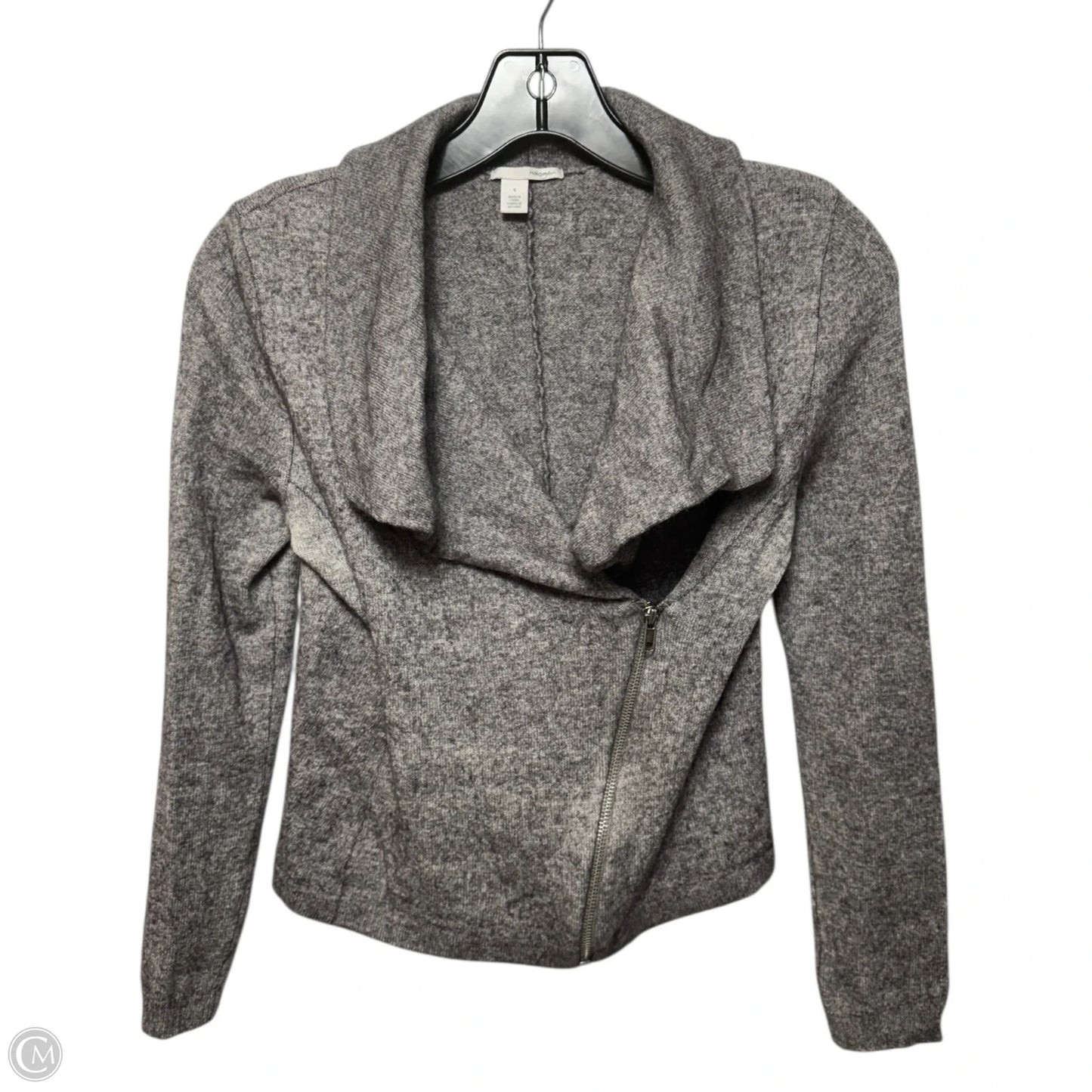 Wool & Cashmere Sweater Cardigan By Halogen In Grey, Size: S