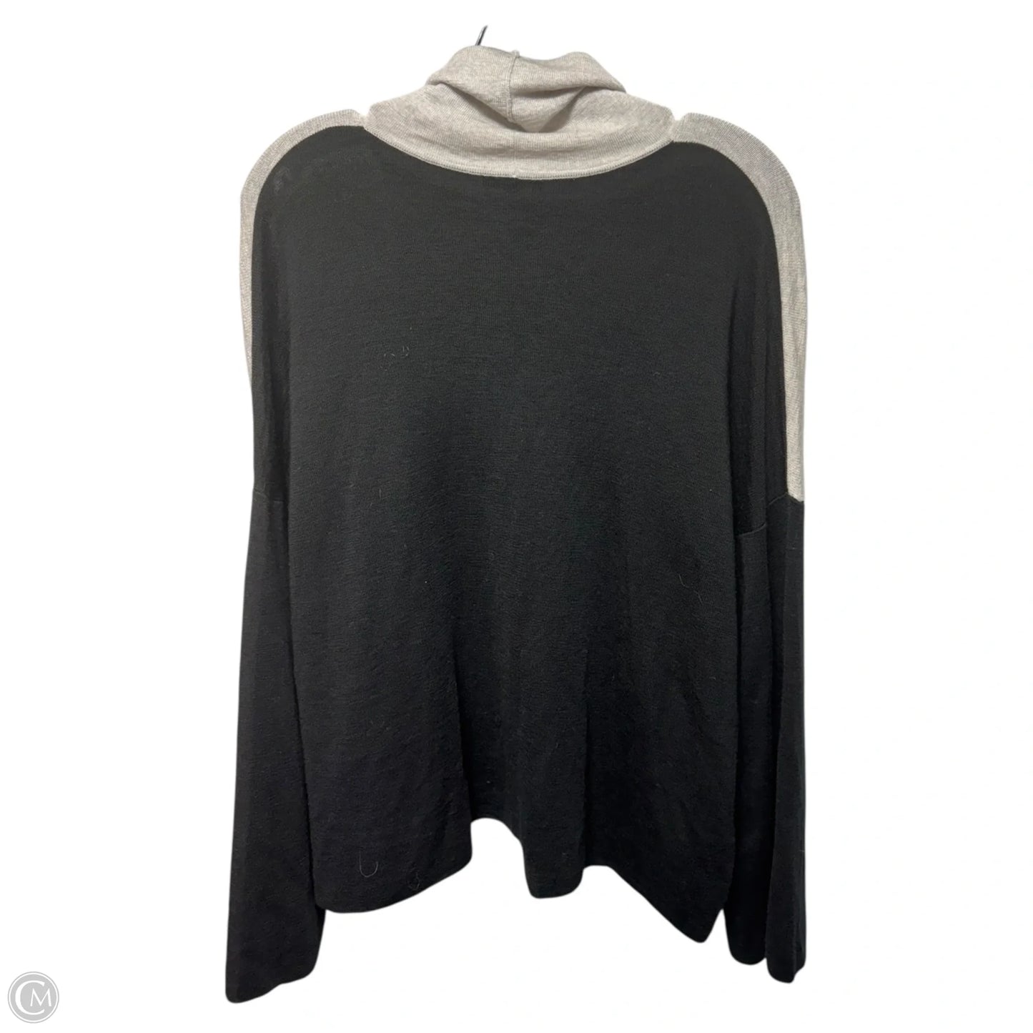 Merino Wool Sweater By Eileen Fisher In Black & Grey, Size: Xl