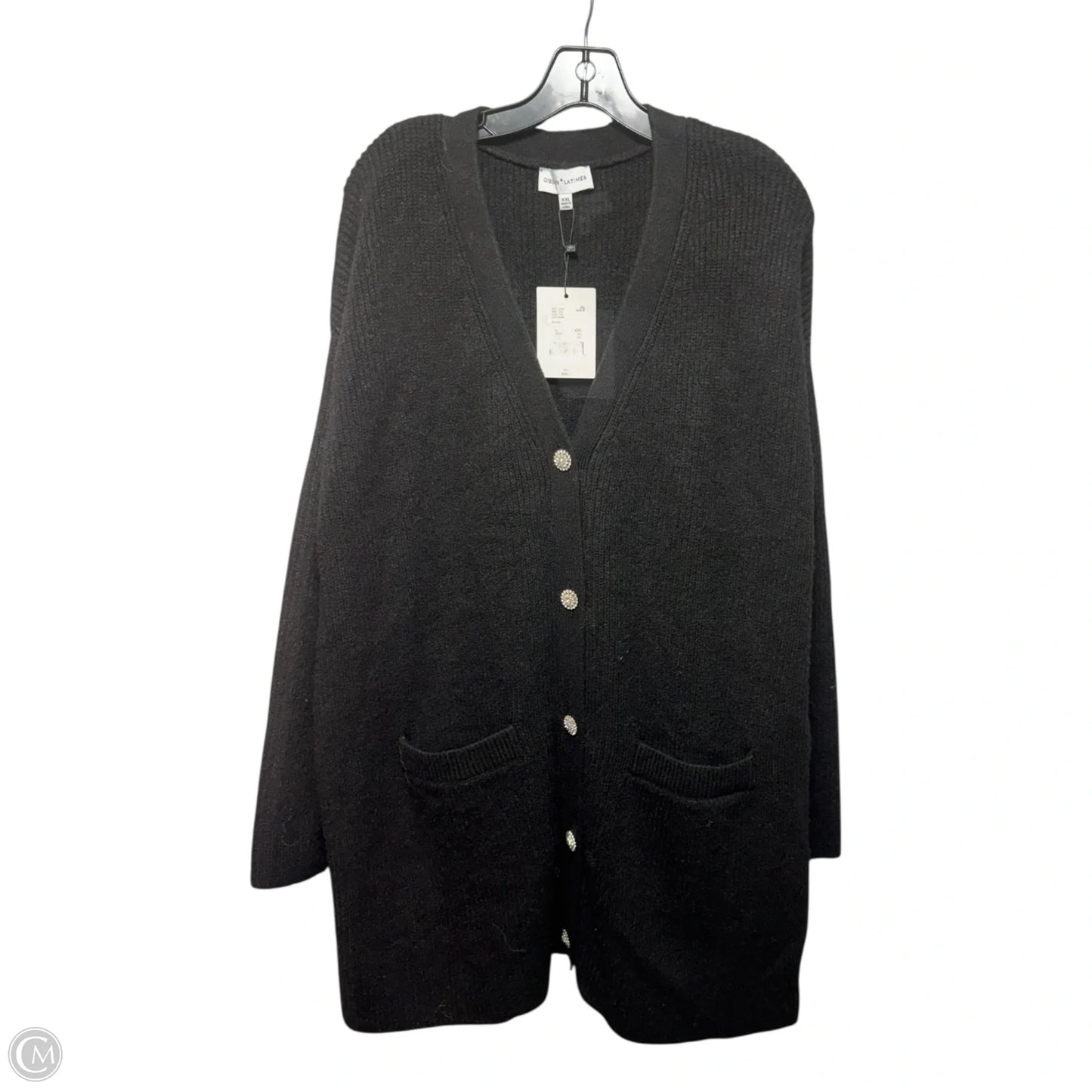 Sweater Cardigan By Gibson And Latimer In Black, Size: Xxl