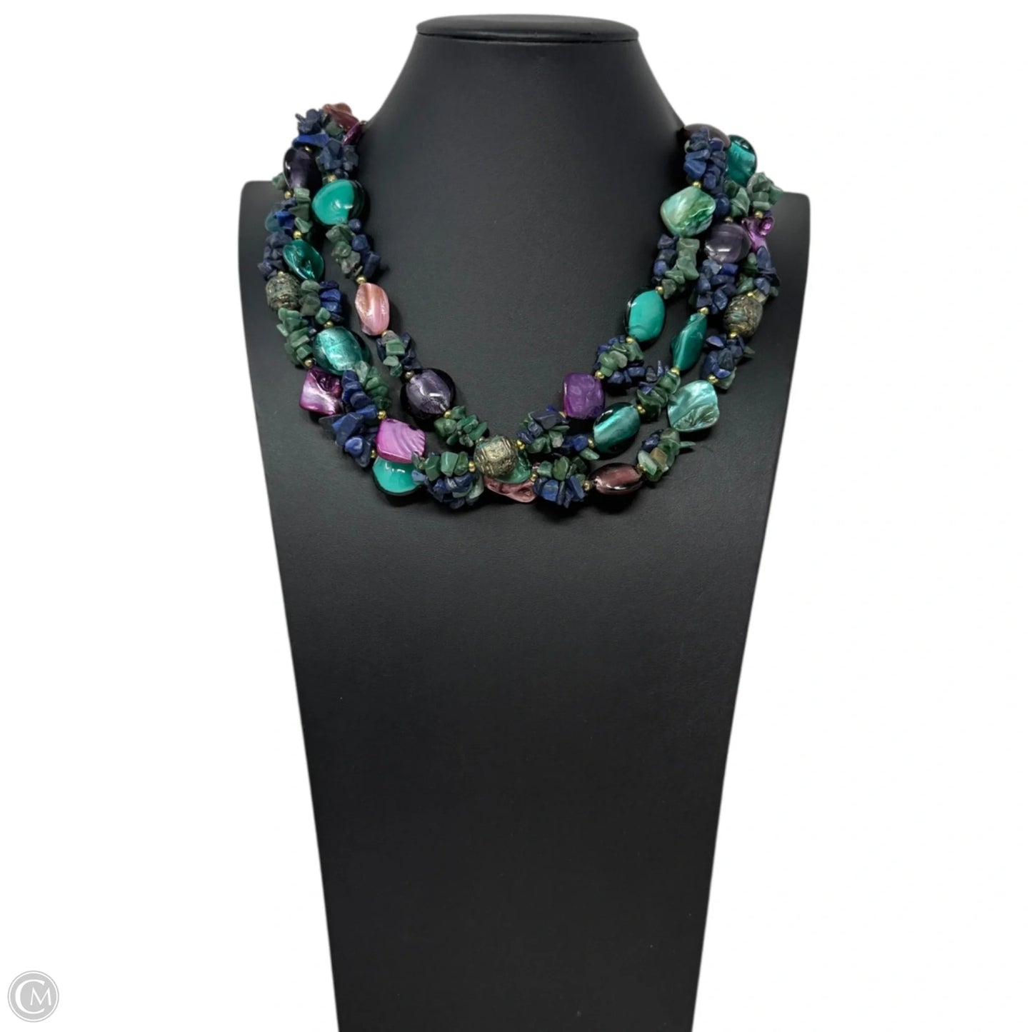 Triple Strand Multi Stone Layered Statement Necklace  By Clothes Mentor