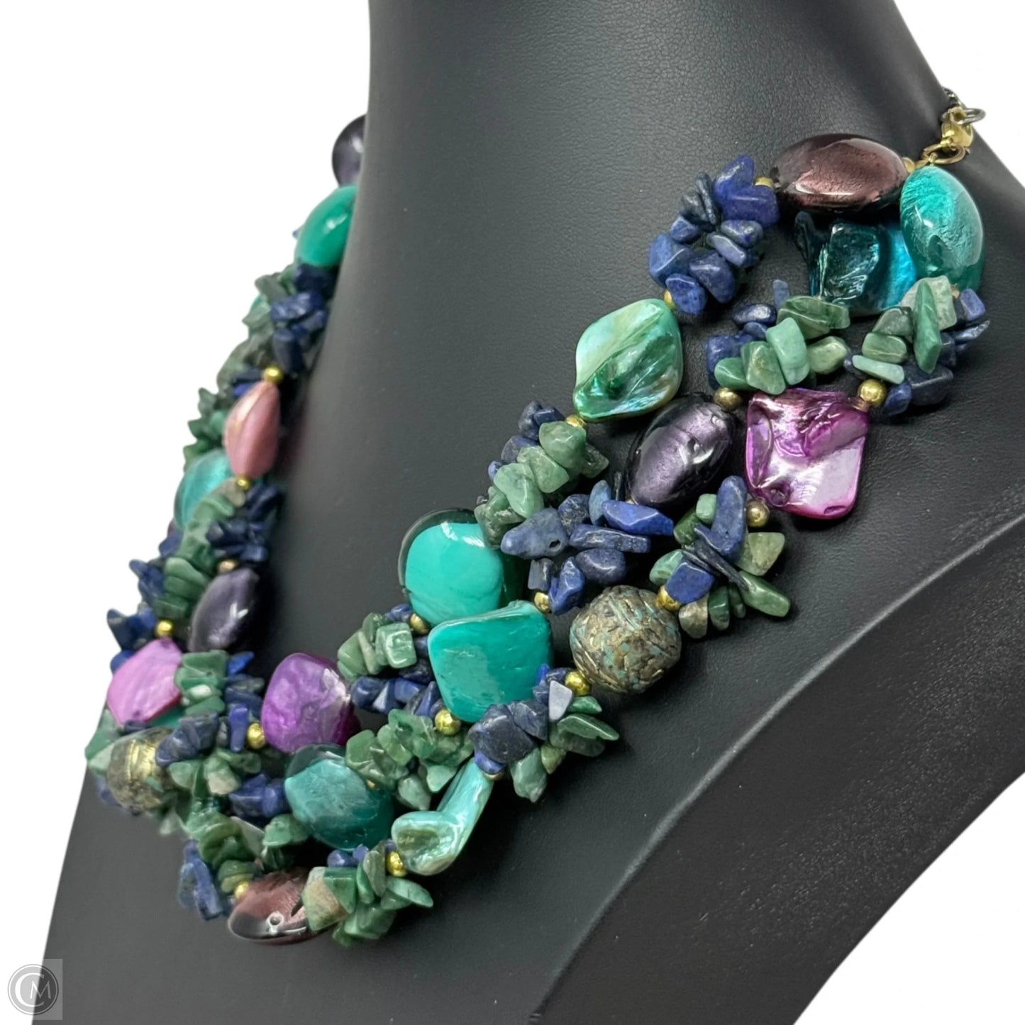 Triple Strand Multi Stone Layered Statement Necklace  By Clothes Mentor