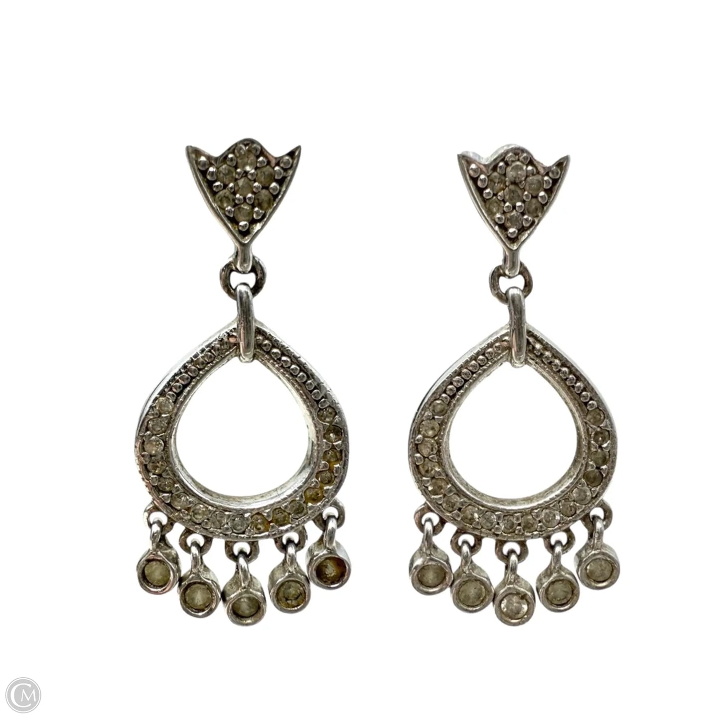 Sterling Silver & Crystal Drop Earrings