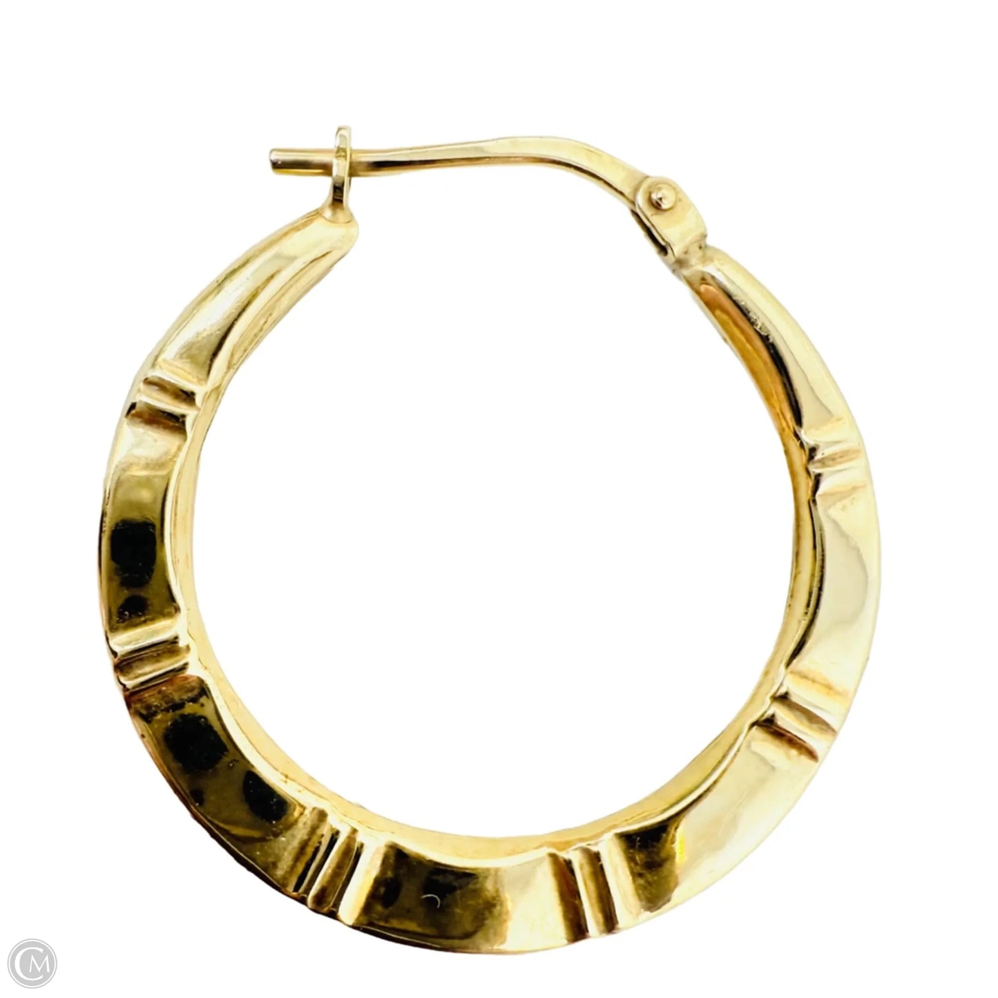18K Yellow Gold Over  Sterling Silver & Crystal Wavy Hoop Earrings By Jordan MOM