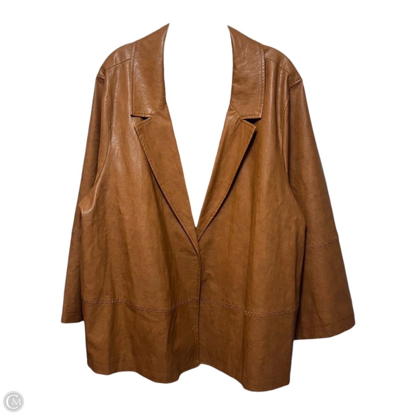 Hayden Faux Leather Jacket By Anthropologie In Brown, Size: 3X