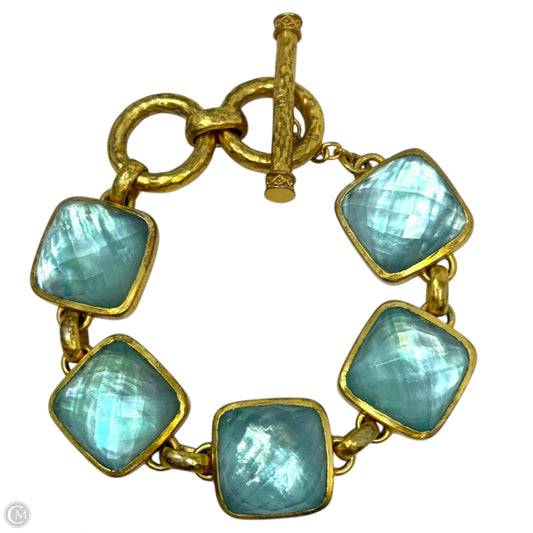 Catalina Stone 24K Gold Plate Bracelet By Julie Vos In Iridescent Capri Blue