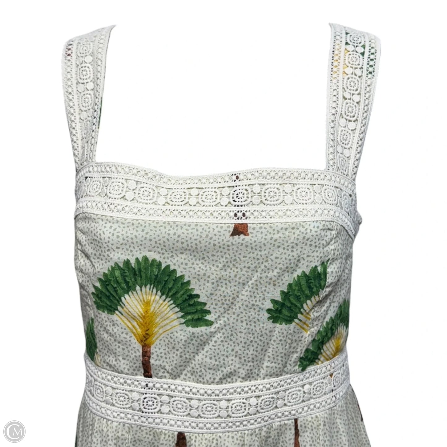 Smocked Cotton Tiered Ruffle Tropical Dress Casual Maxi By Calypso St Barth In Tropical Print, Size: S