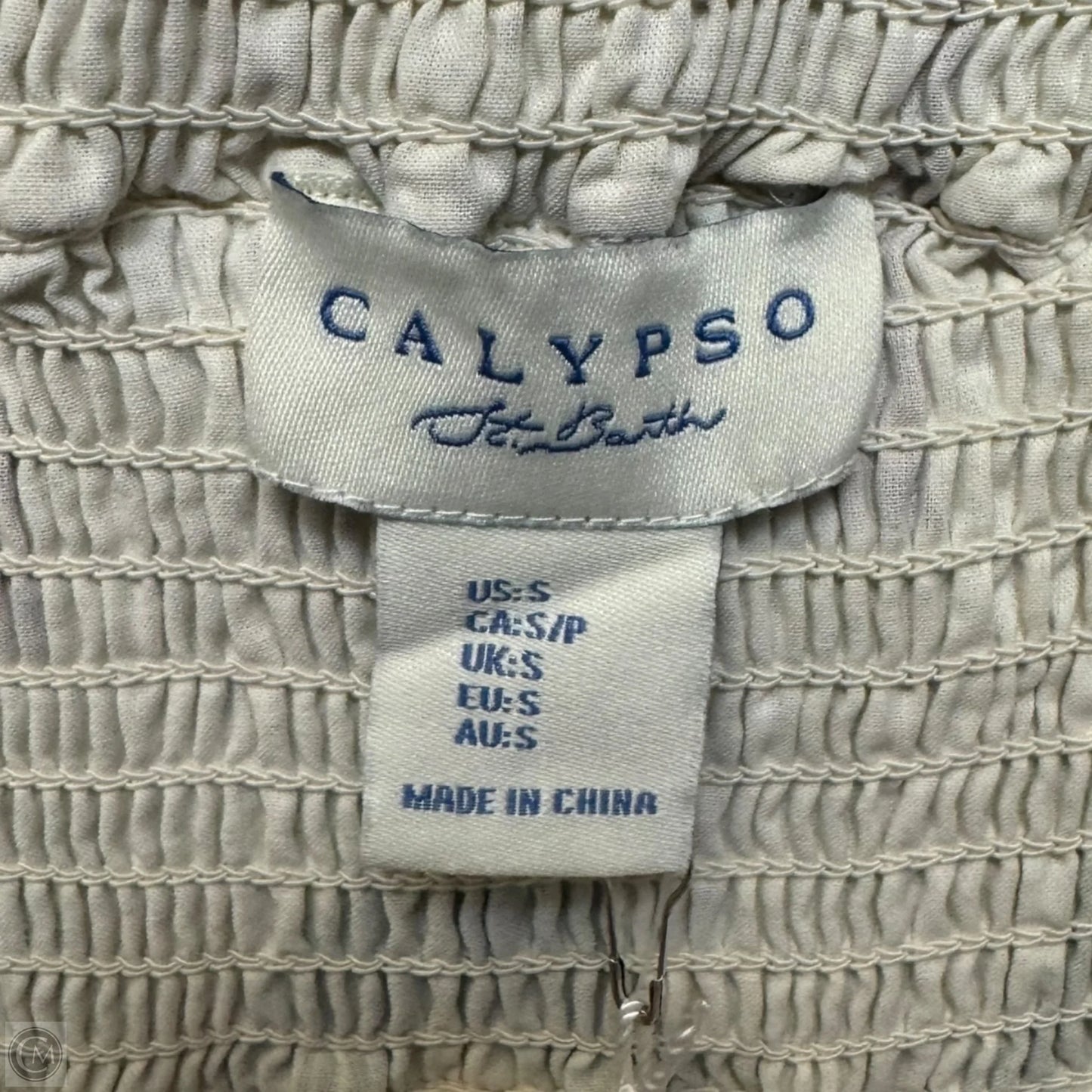 Smocked Cotton Tiered Ruffle Tropical Dress Casual Maxi By Calypso St Barth In Tropical Print, Size: S