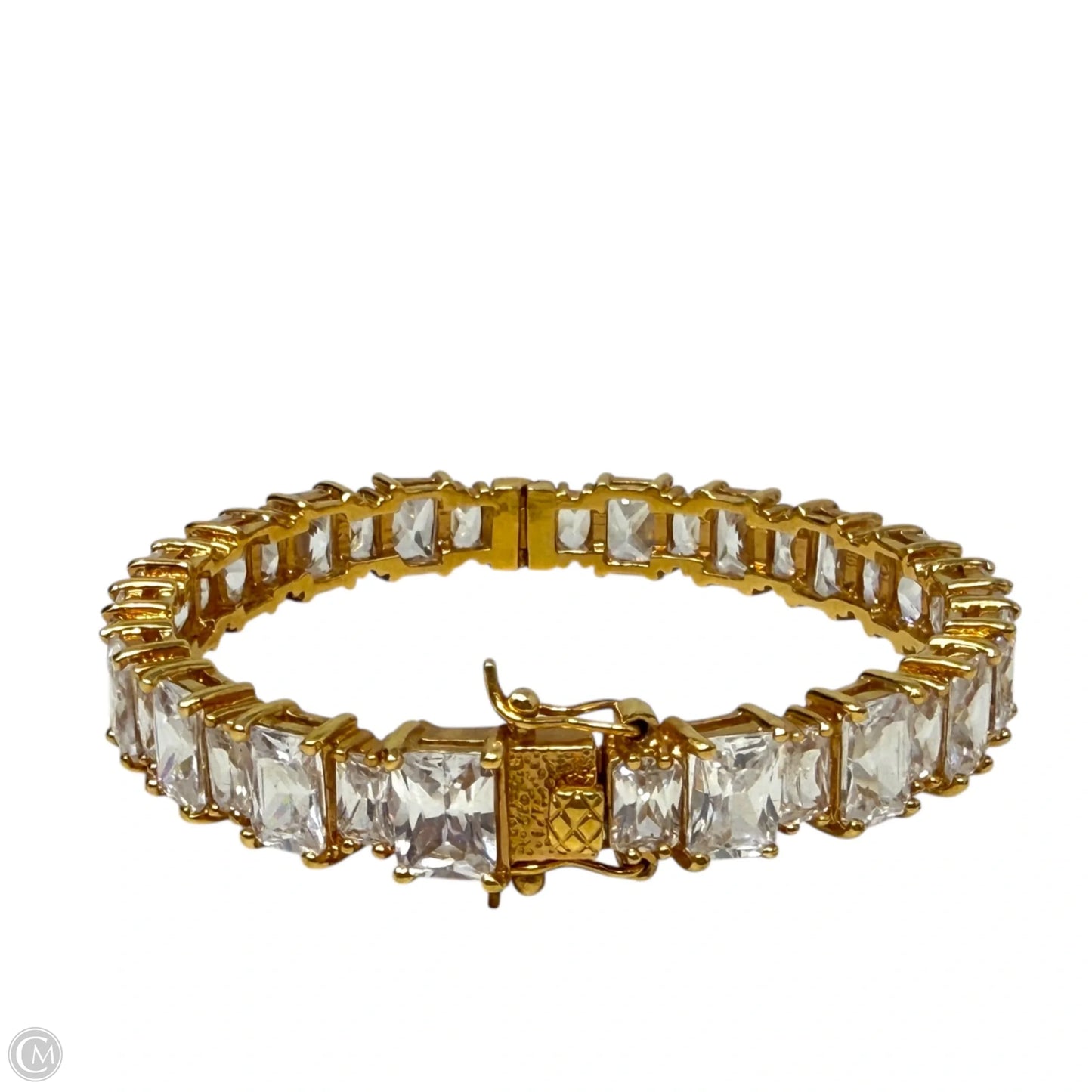 Gold Over Sterling Silver & CZ Tennis Bracelet By SETA