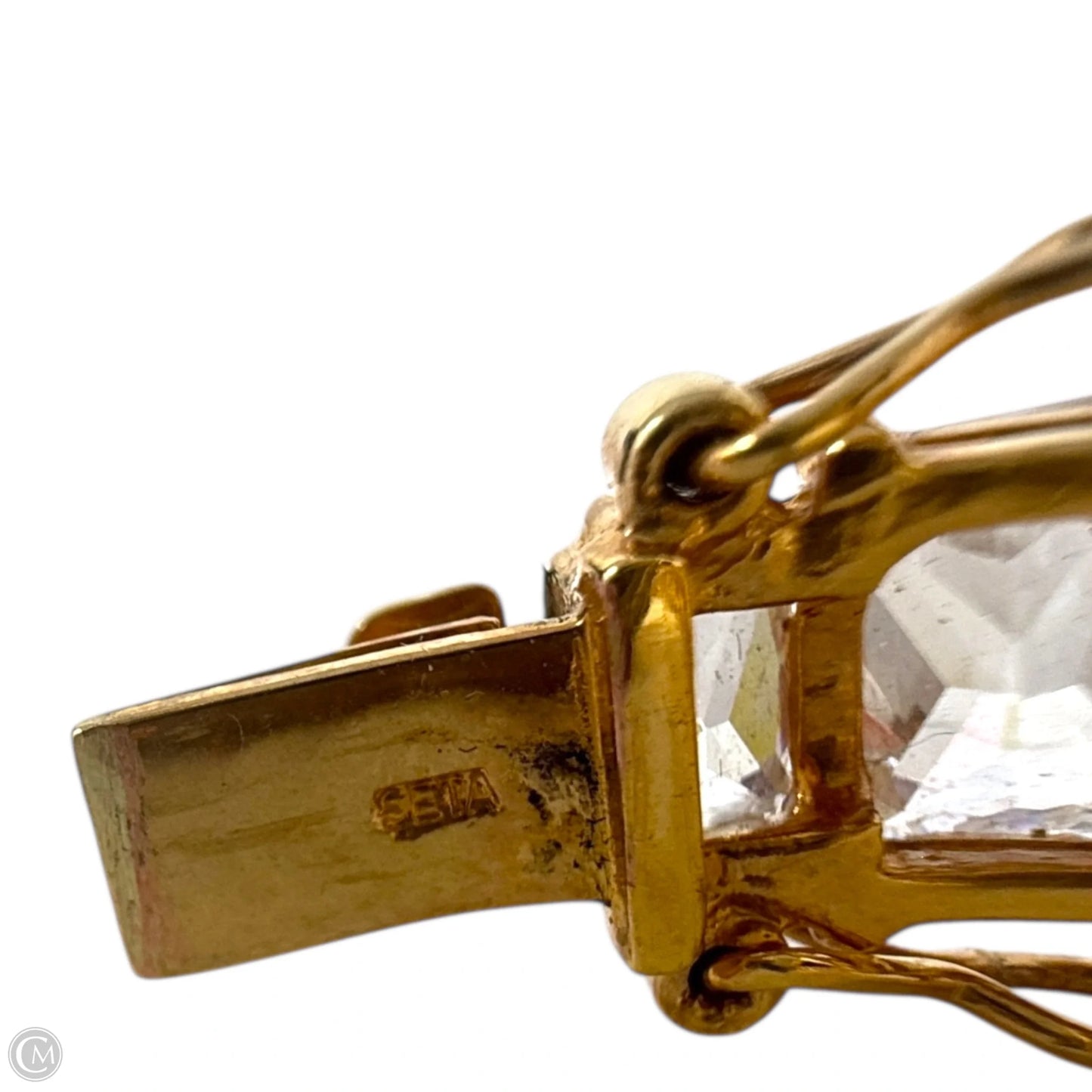 Gold Over Sterling Silver & CZ Tennis Bracelet By SETA