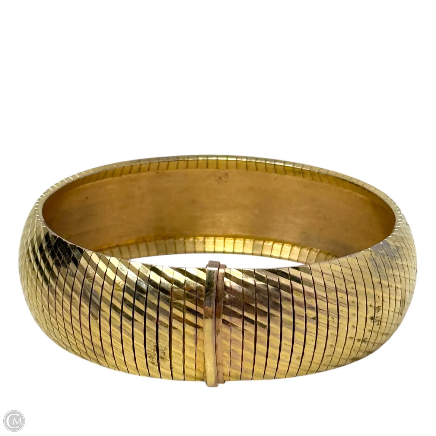 Italian Gold Tone Omega Bangle Bracelet
