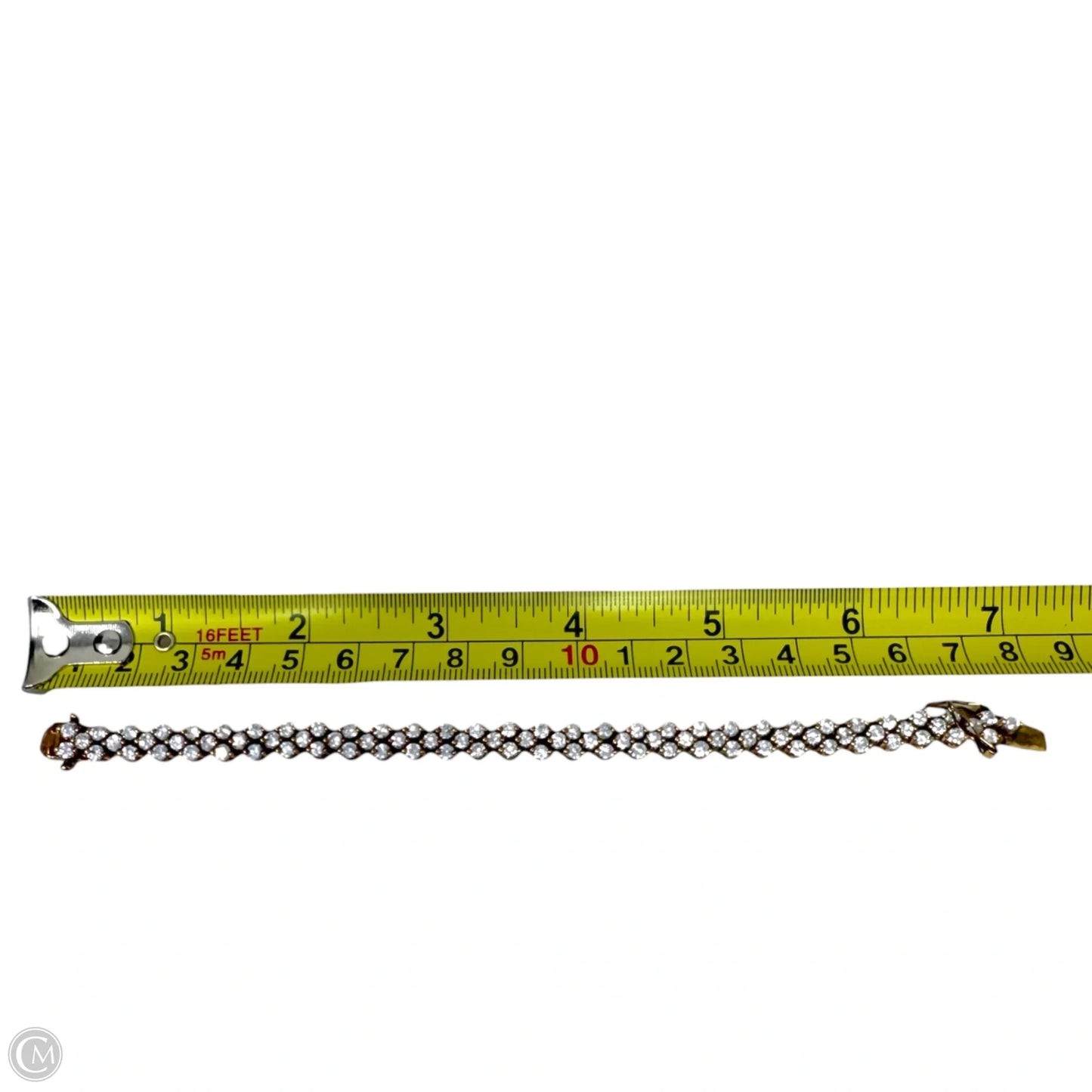 Vintage Gold Tone Double Row CZ Tennis Bracelet