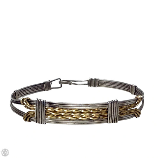 Wire Wrapped Two Tone Bracelet With Hook Closure