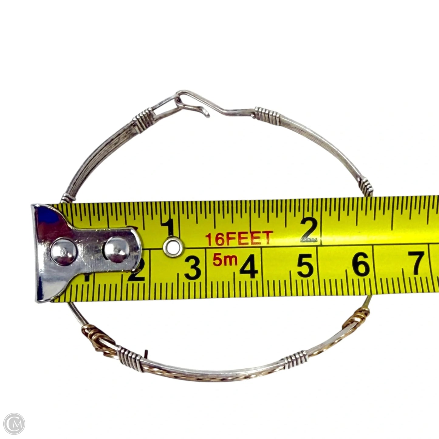 Wire Wrapped Two Tone Bracelet With Hook Closure