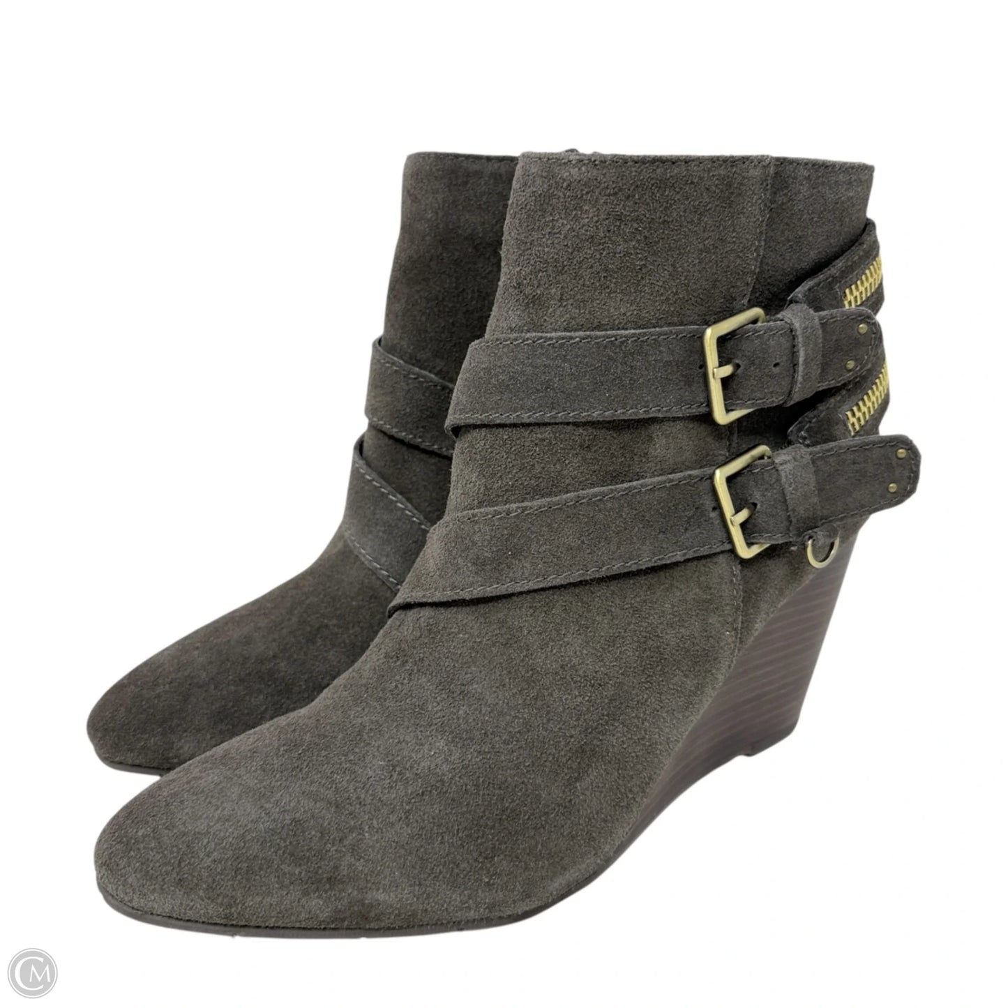 Suede Wedge Ankle Boots By Dolce Vita In Grey, Size: 8
