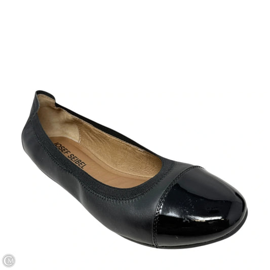 Pippa 07 Patent Cap Toe Leather Flats By Josef Seibel In Black, Size: 9 (40 EU)