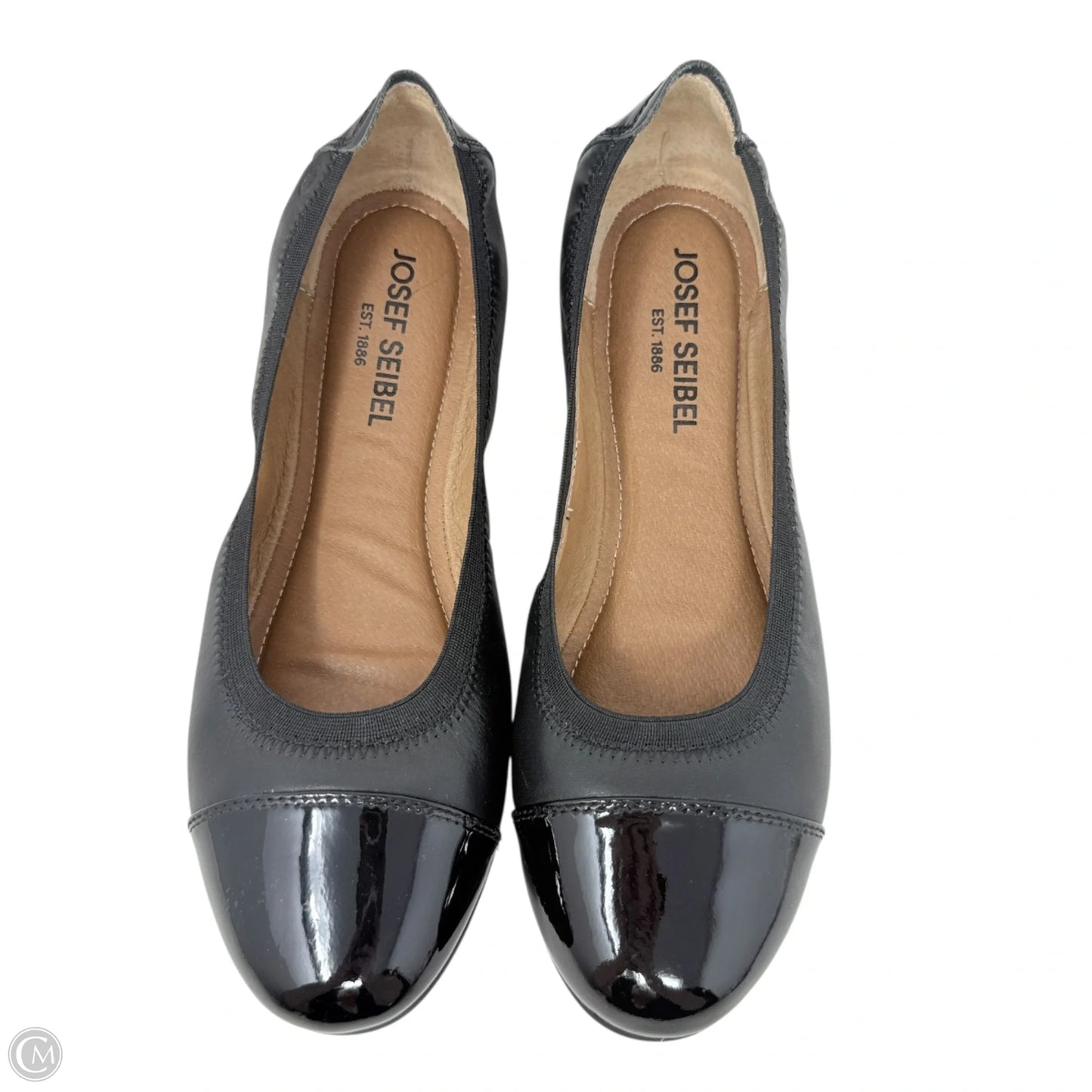 Pippa 07 Patent Cap Toe Leather Flats By Josef Seibel In Black, Size: 9 (40 EU)