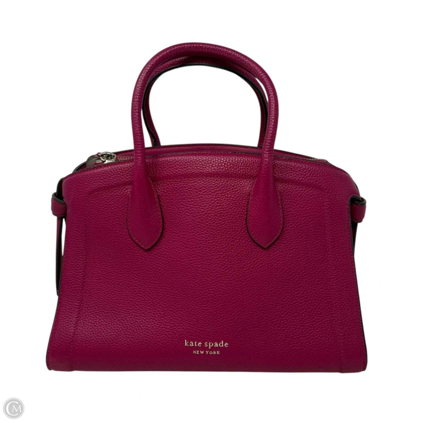 Knott Color-Blocked Pebbled Leather Medium Zip Top Satchel In Renaissance Rose Multi Designer By Kate Spade, Size: Medium