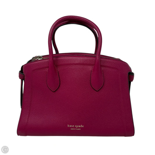 Knott Color-Blocked Pebbled Leather Medium Zip Top Satchel In Renaissance Rose Multi Designer By Kate Spade, Size: Medium