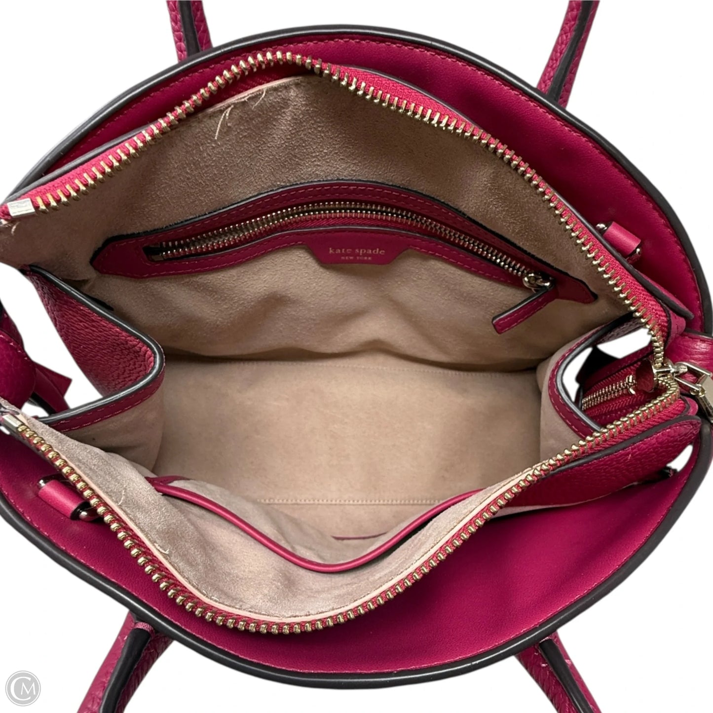 Knott Color-Blocked Pebbled Leather Medium Zip Top Satchel In Renaissance Rose Multi Designer By Kate Spade, Size: Medium