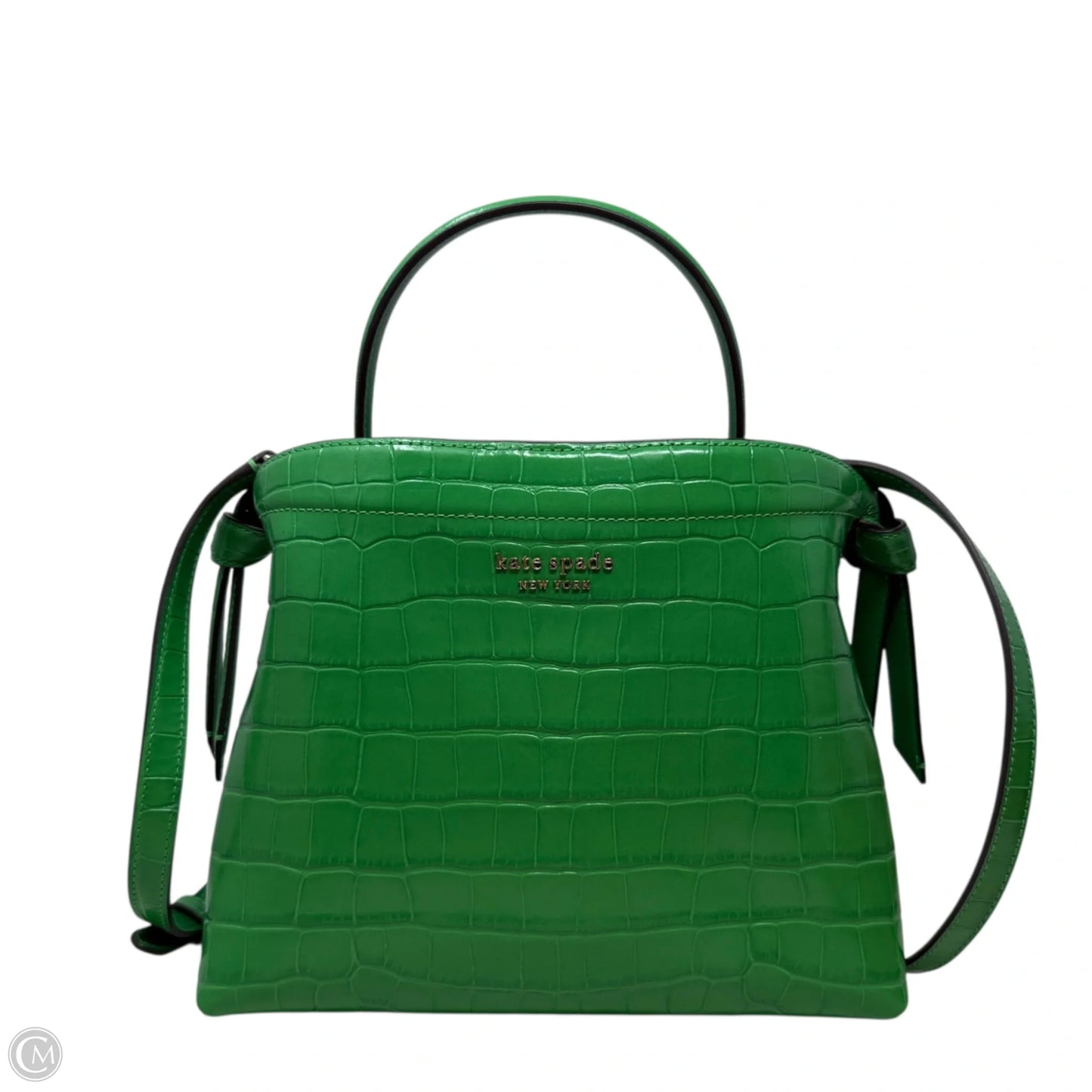 Knott Croc-embossed Top-Handle Bag In Leafy Green Designer By Kate Spade, Size: Medium