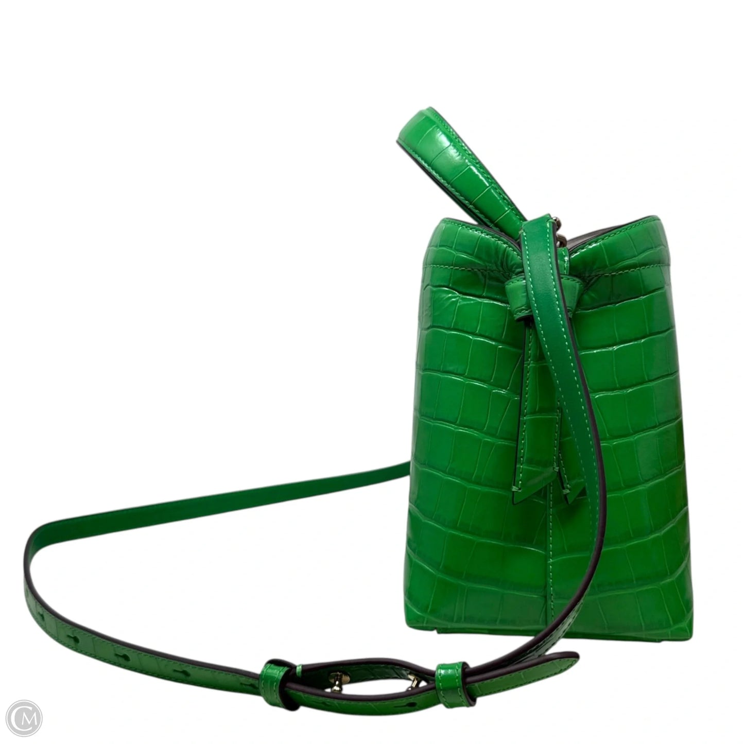 Knott Croc-embossed Top-Handle Bag In Leafy Green Designer By Kate Spade, Size: Medium