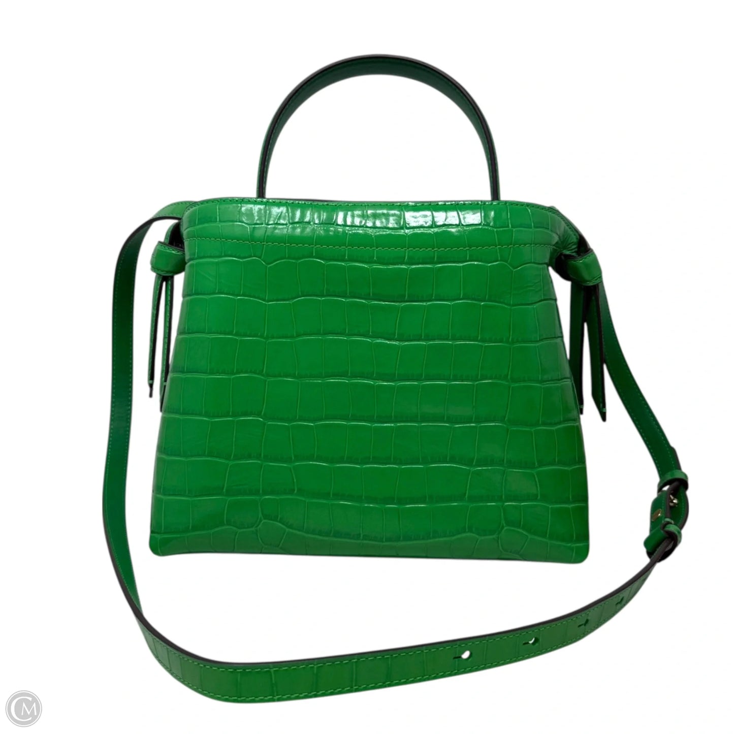 Knott Croc-embossed Top-Handle Bag In Leafy Green Designer By Kate Spade, Size: Medium