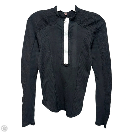 Athletic Top Long Sleeve Collar By Free People In Black, Size: S