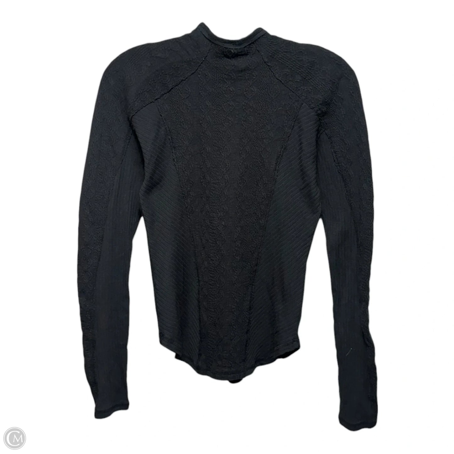 Athletic Top Long Sleeve Collar By Free People In Black, Size: S