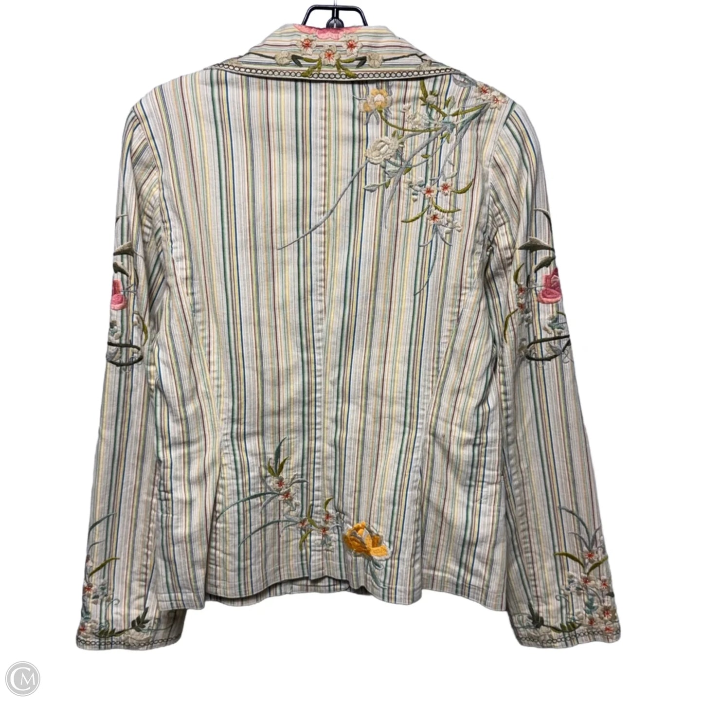 Embroidered Blazer By Johnny Was In Multi-colored, Size: S