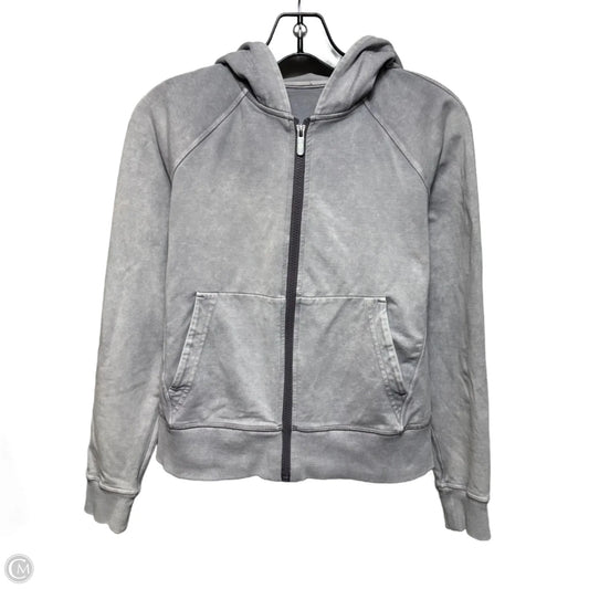 Athletic Sweatshirt Hoodie By Lululemon In Grey, Size: S