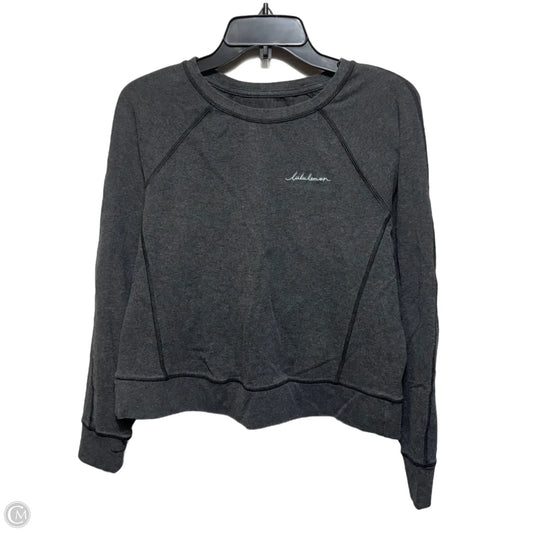 Athletic Sweatshirt Crewneck By Lululemon In Grey, Size: M