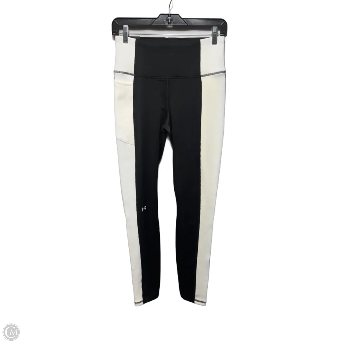 High Rise Compression Athletic Leggings By Under Armour In Black & White, Size: M
