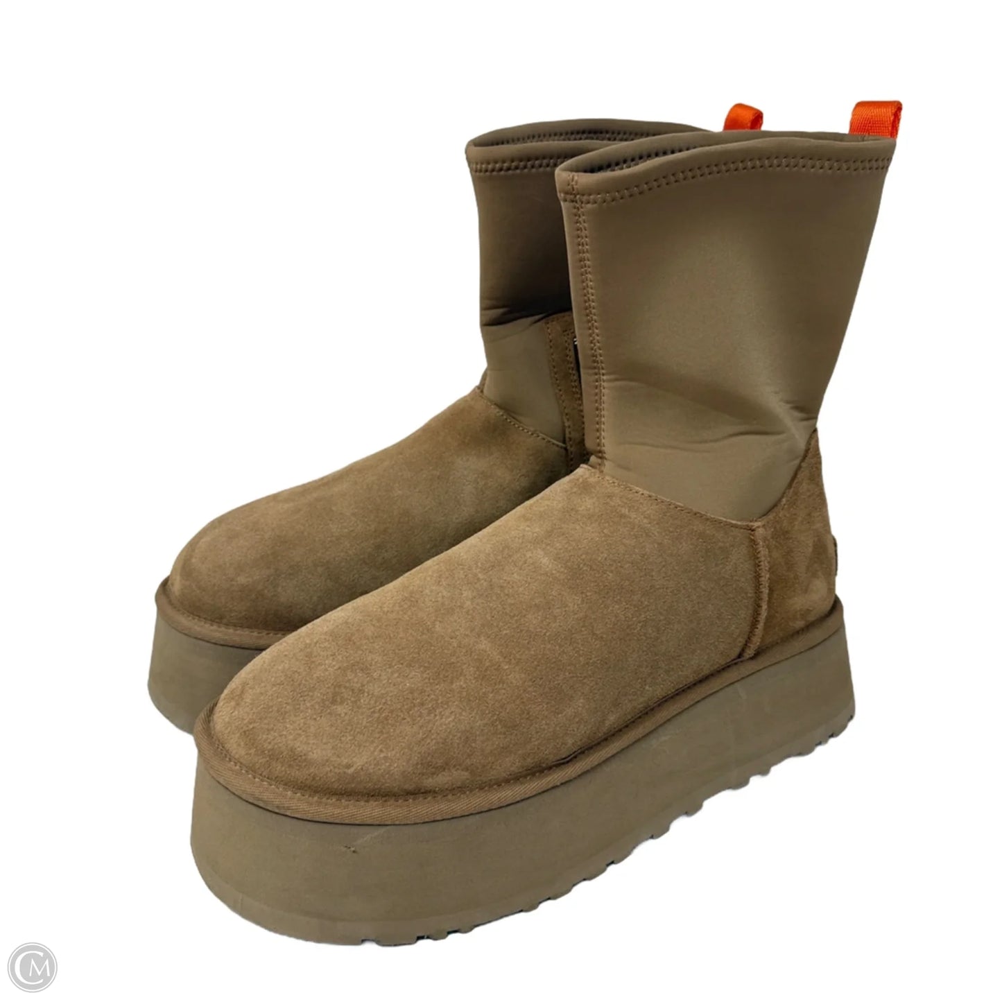 Classic Dipper Platform Boots Designer By Ugg In Brown, Size: 10