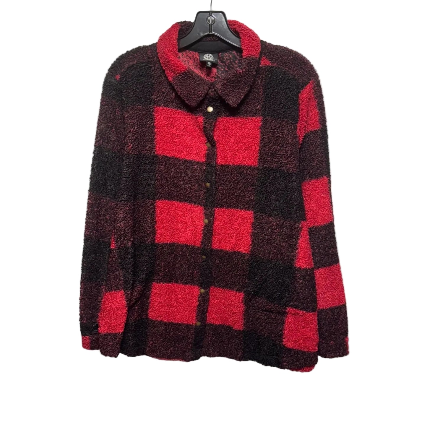 Top Long Sleeve By Bobeau In Plaid Pattern, Size: Xl