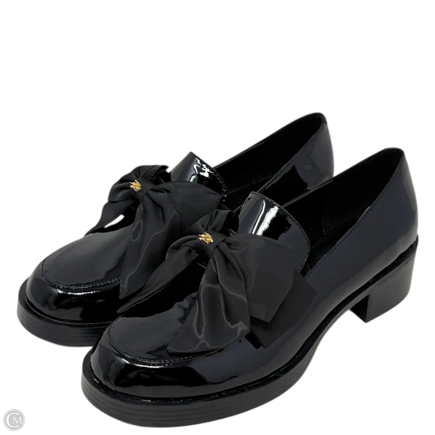 Camilia Bow Slip-On Loafers Designer By Karl Lagerfeld In Black, Size: 9