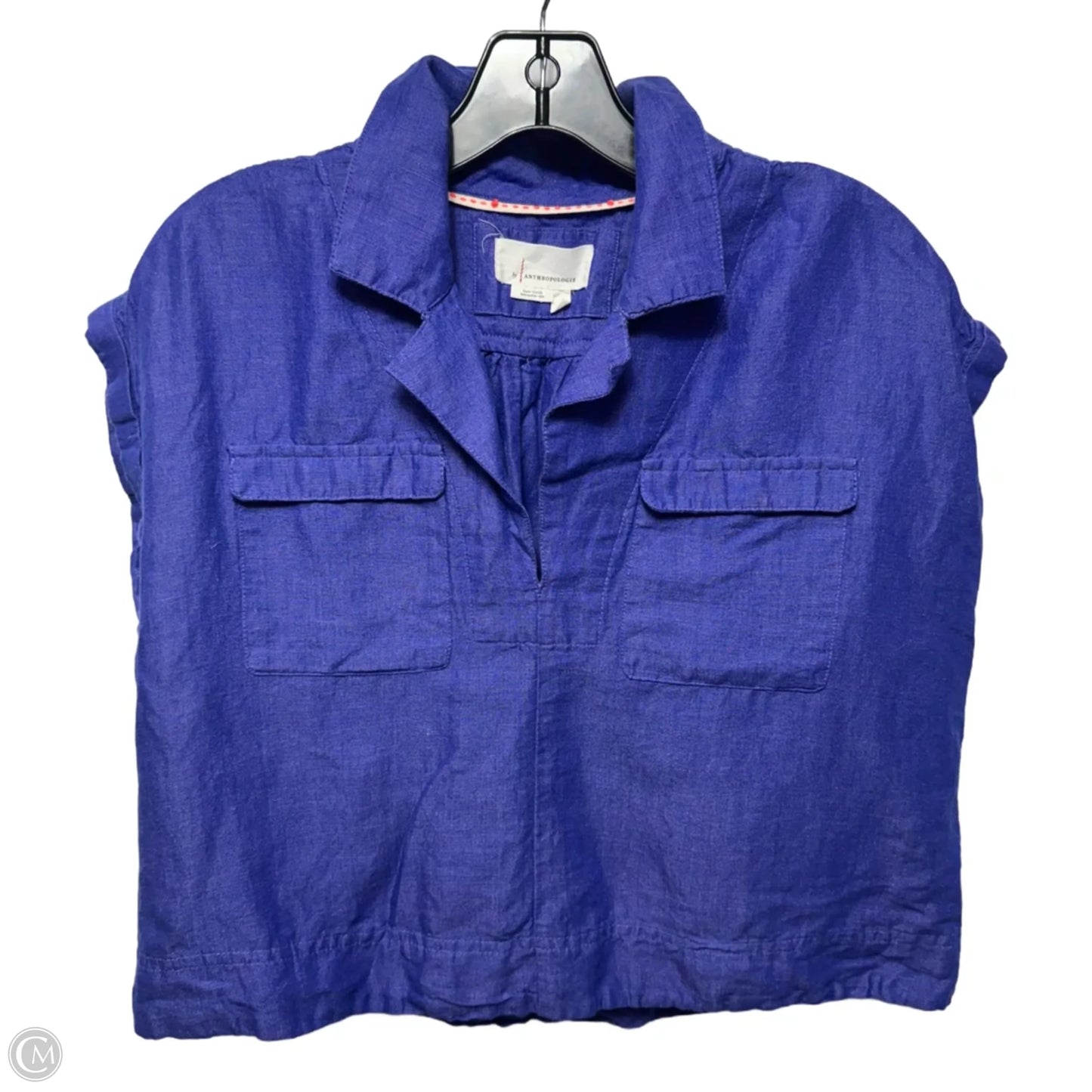 Linen Blend Top Sleeveless By Anthropologie In Purple, Size: S