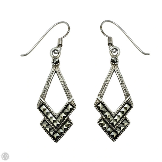 Art Deco Sterling Silver & Marcasite Dangle Earrings