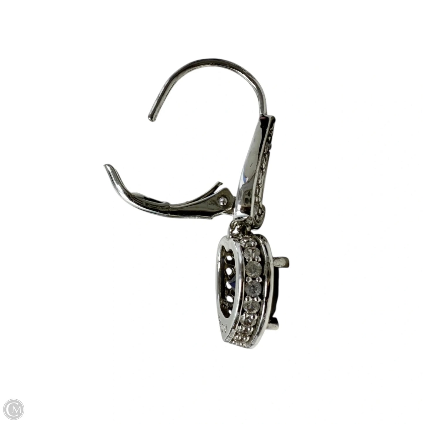 Lab-Created Blue & White Sapphire Sterling Silver Heart Drop Earrings By Stella Grace