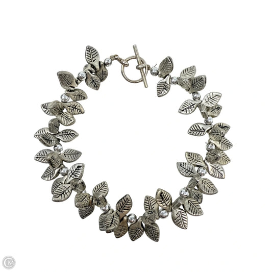 Silver Tone Leaf Motif Bracelet