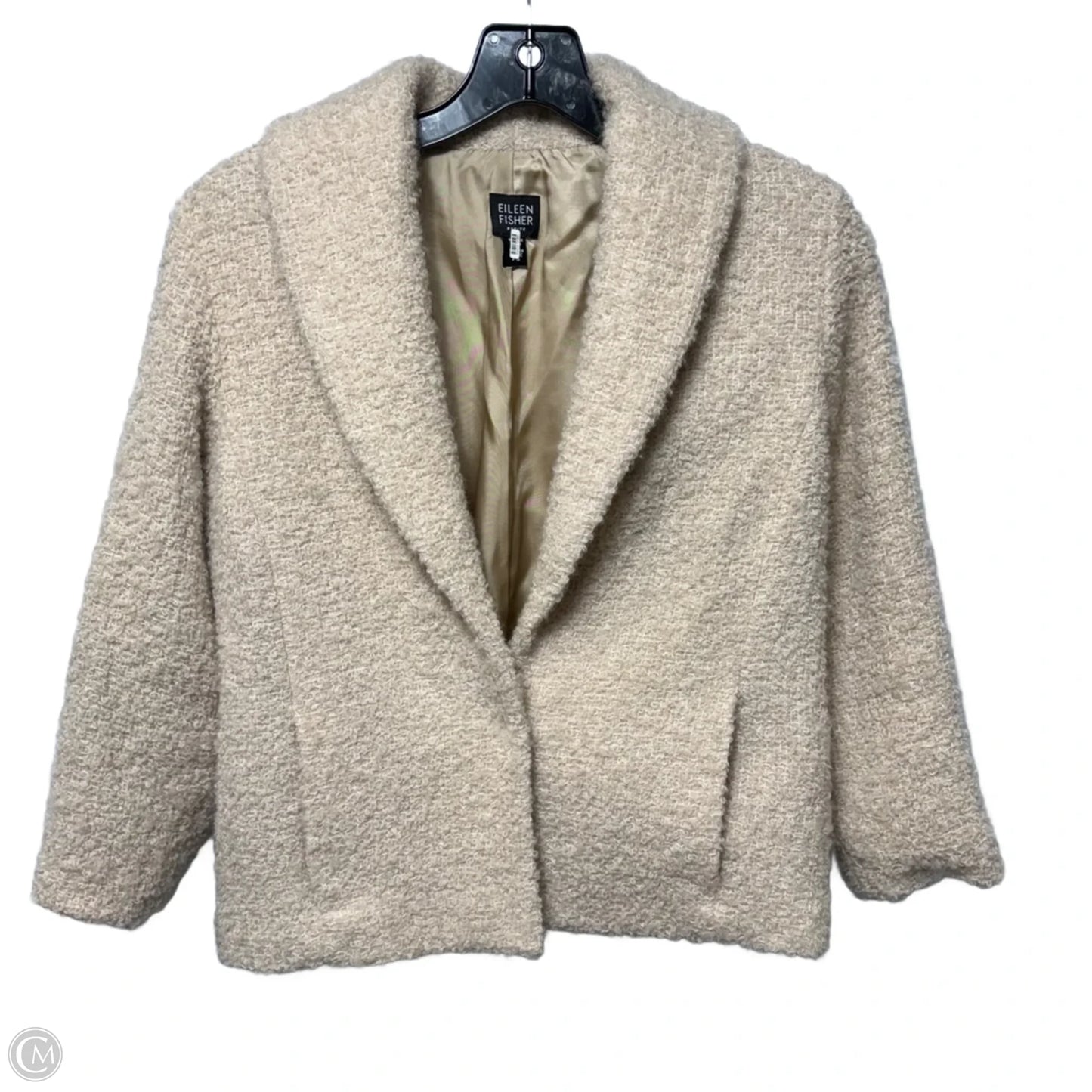 Wool Blend Jacket By Eileen Fisher In Beige, Size: Sp