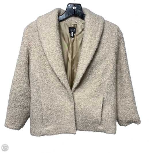 Wool Blend Jacket By Eileen Fisher In Beige, Size: Sp