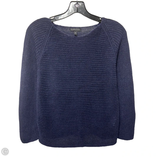 Linen Sweater By Eileen Fisher In Navy, Size: Xs