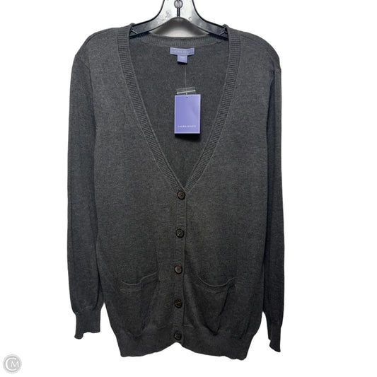 Sweater Cardigan By Laura Scott In Grey, Size: Xl