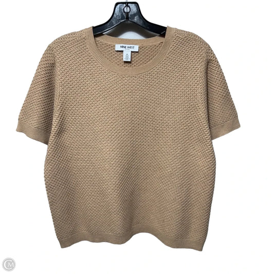 Sweater Short Sleeve By Nine West In Tan, Size: Xl