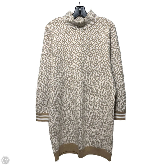 Dress Sweater By Tommy Hilfiger In Tan & White, Size: L