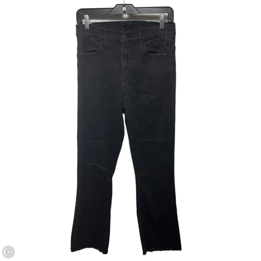 Hustler Ankle Fray Jeans Boot Cut By Mother In Black Denim, Size: 8