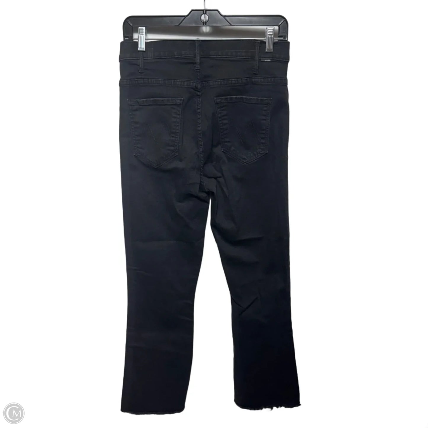 Hustler Ankle Fray Jeans Boot Cut By Mother In Black Denim, Size: 8